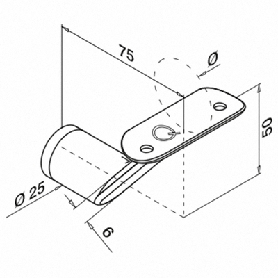 Art-011 håndløperholder flat rygg for rør